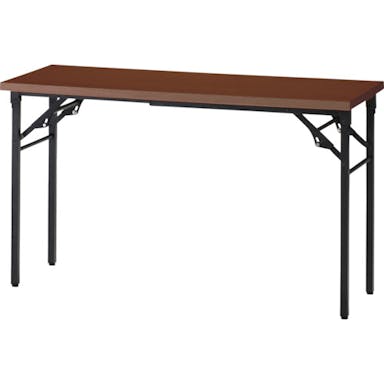【CAINZ-DASH】トラスコ中山 折りたたみ会議テーブル　１５００Ｘ６００ＸＨ７００　棚板なし　ウォールナット【別送品】