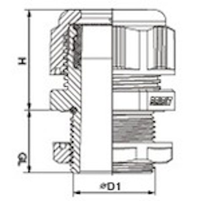 【CAINZ-DASH】トラスコ中山 金属ケーブルグランド　適合ケーブル６～１２ｍｍ　Ｇ１／２ TG1212BR【別送品】