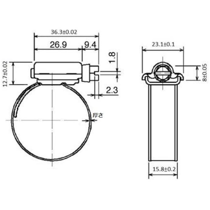 【CAINZ-DASH】トラスコ中山 ホースバンド１５．８×Φ１０５ｍｍ TE16-105【別送品】