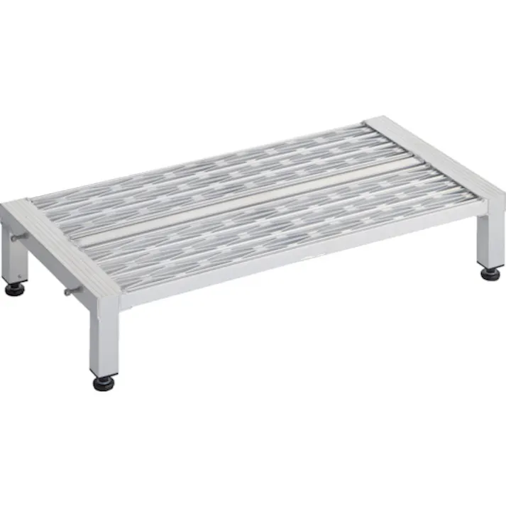 【CAINZ-DASH】トラスコ中山 高床式アルミ製ステップ グレーチング仕様 900X450XH190~220 TFSGH-0945AL【別送品】