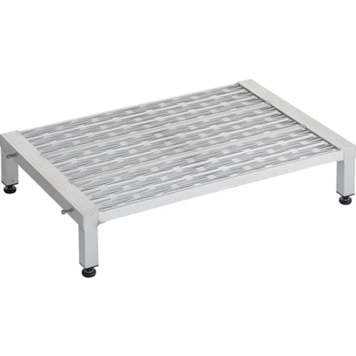 【CAINZ-DASH】トラスコ中山 高床式アルミ製ステップ グレーチング仕様 900X600XH190~220 TFSGH-0960AL【別送品】