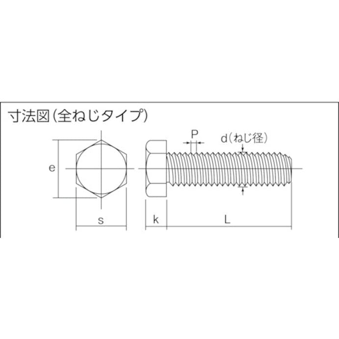 【CAINZ-DASH】トラスコ中山 六角ボルト　ステンレス　全ネジ　Ｍ１０×１５　細目Ｐ１．２５　５個入 B153-1015P1.25【別送品】