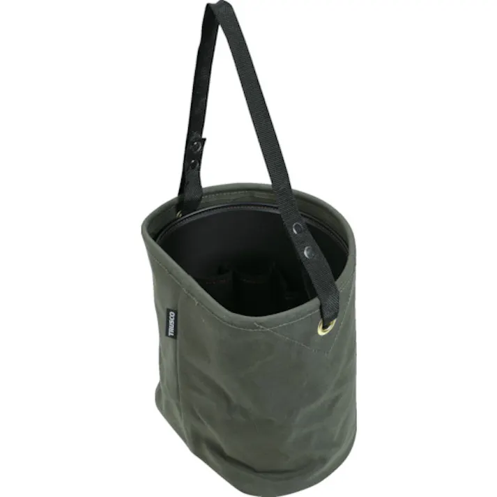 【CAINZ-DASH】トラスコ中山 D型電工バケツ W263XD220XH250 オリーブドラブ色 TADBD25-OD【別送品】