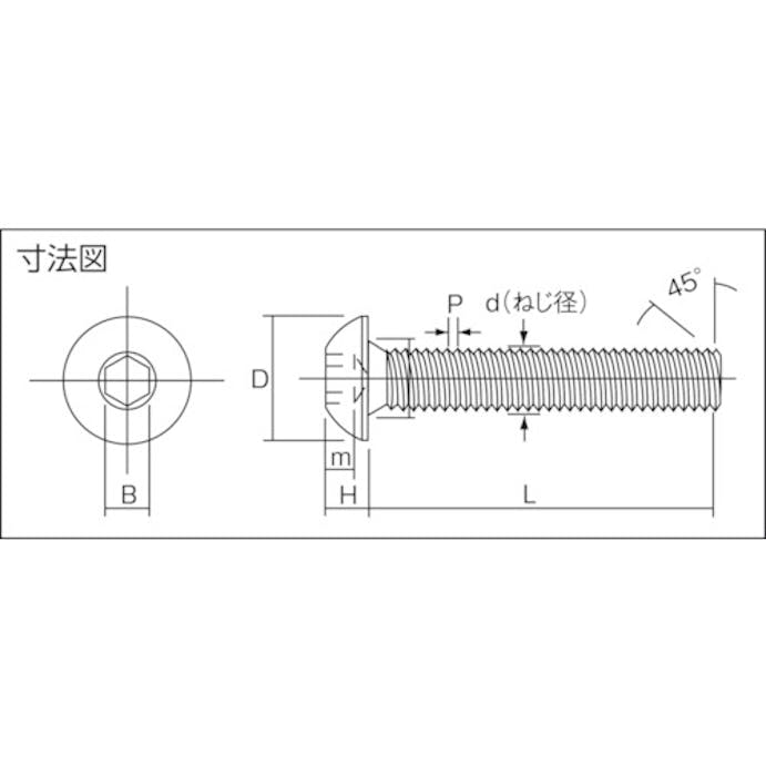 【CAINZ-DASH】トラスコ中山 六角穴付ボタンボルト　ＳＣＭ４３５　黒染め　Ｍ３×１６　６５本入 B074-0316【別送品】