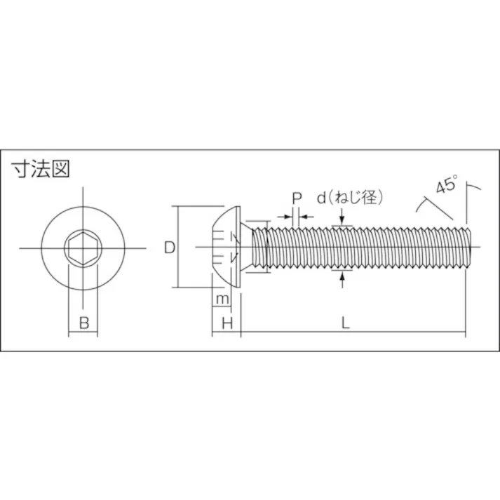 【CAINZ-DASH】トラスコ中山 六角穴付ボタンボルト SCM435 黒染め M3×16 65本入 B074-0316【別送品】