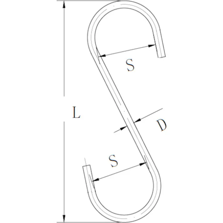 【CAINZ-DASH】トラスコ中山 Sフック スチール製 200mm 黒 TSTS5200BK【別送品】
