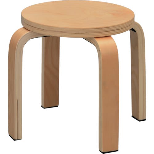 CAINZ-DASH】トラスコ中山 木製丸椅子ロー ２８０Φ ナチュラル 