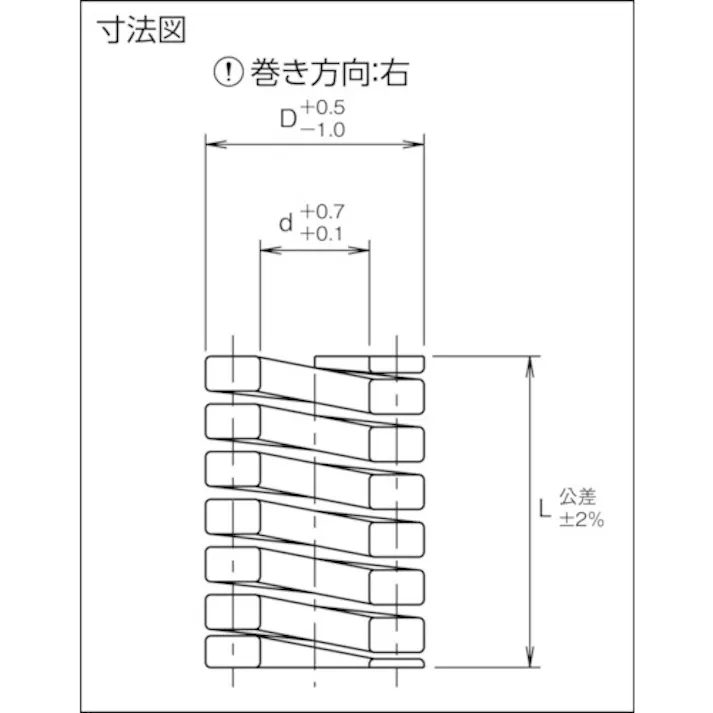 【CAINZ-DASH】トラスコ中山 金型用ばね コイルスプリング 軽少荷重 外径40mm 自由長250mm T-SSWF40-250【別送品】