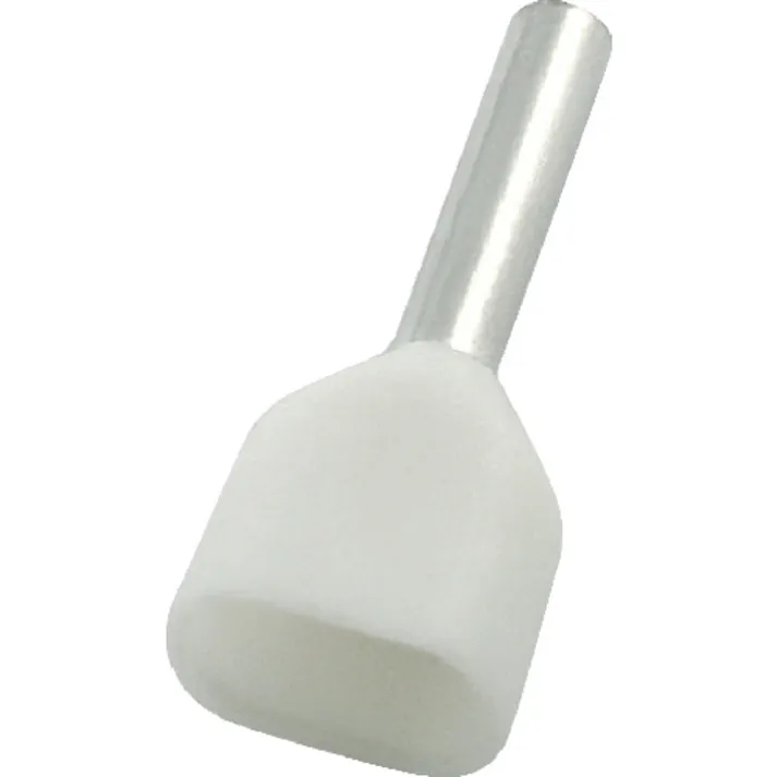 【CAINZ-DASH】トラスコ中山 フェルール圧着端子 絶縁スリーブ付き ツインタイプ 0.5-8 100個入 FTT0508-W【別送品】