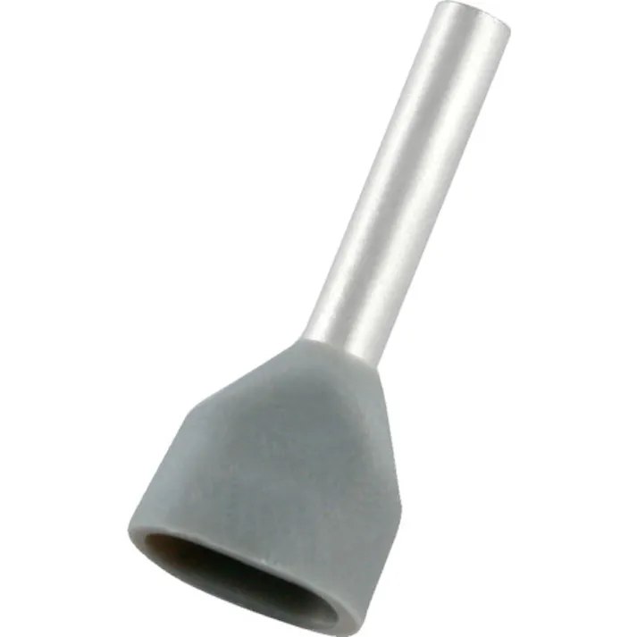 【CAINZ-DASH】トラスコ中山 フェルール圧着端子 絶縁スリーブ付き ツインタイプ 0.75-10 100個入 FTT7510-GY【別送品】