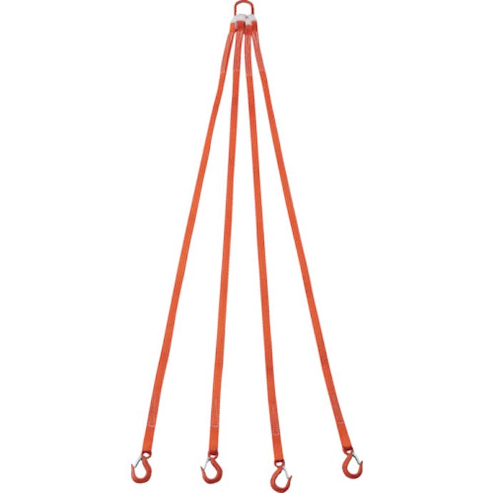 【CAINZ-DASH】トラスコ中山 ４本吊ベルトスリングセット　２５ｍｍ幅Ｘ２ｍ　吊り角度６０°時荷重０．８６ｔ（最大使用荷重１ｔ） G25-4P20-0.86【別送品】