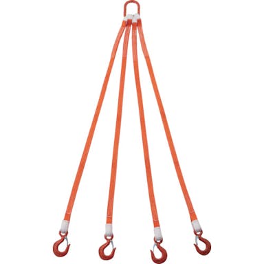【CAINZ-DASH】トラスコ中山 ４本吊ベルトスリングセット　２５ｍｍ幅Ｘ１．５ｍ　吊り角度６０°時荷重１．７２ｔ（最大使用荷重２ｔ） G25-4P15-1.72【別送品】