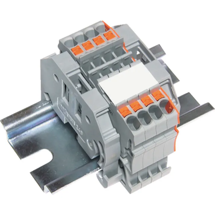 【CAINZ-DASH】トラスコ中山 スプリング式端子台2線式 4極 電線サイズ0.25~1.5 SPTB18A-2-4P【別送品】