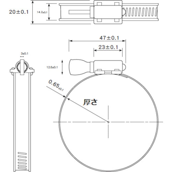 【CAINZ-DASH】トラスコ中山 ホースクランプ　オールＳＵＳ　手締めタイプ　１４．２ｍｍ　２２～２７ｍｍ TAKC-2227【別送品】