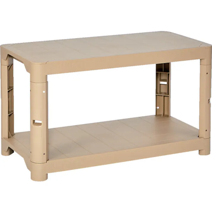 【CAINZ-DASH】トラスコ中山 プラ棚 高さ515-2段タイプ コーナーキャップ4個付 ライトサンド TPT-1342C-LS【別送品】