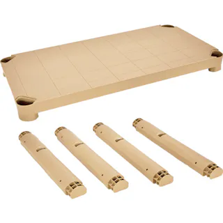 【CAINZ-DASH】トラスコ中山 プラ棚用 棚板セット 棚板間隔高さ515mm用脚4本付 ライトサンド TPT-344S-LS【別送品】