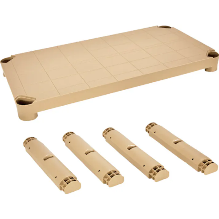 【CAINZ-DASH】トラスコ中山 プラ棚用 棚板セット 棚板間隔高さ372mm用脚4本付 ライトサンド TPT-345S-LS【別送品】