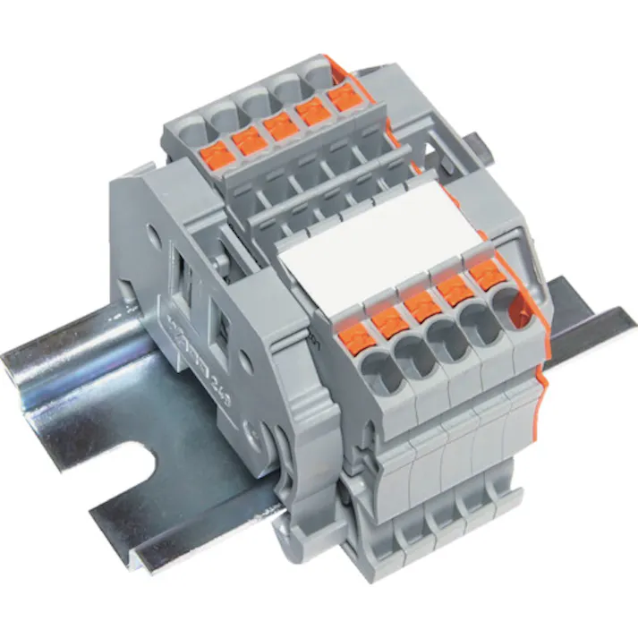 【CAINZ-DASH】トラスコ中山 スプリング式端子台2線式 5極 電線サイズ0.25~1.5 SPTB18A-2-5P【別送品】