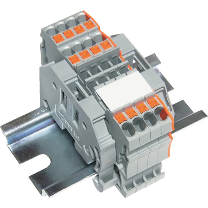 【CAINZ-DASH】トラスコ中山 スプリング式端子台3線式 4極 電線サイズ0.25~1.5 SPTB18A-3-4P【別送品】