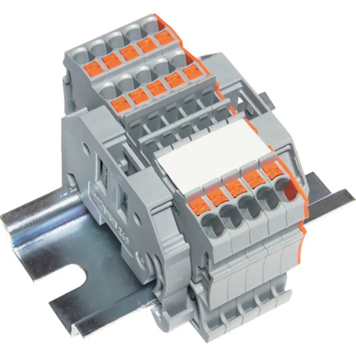 【CAINZ-DASH】トラスコ中山 スプリング式端子台3線式 5極 電線サイズ0.25~1.5 SPTB18A-3-5P【別送品】