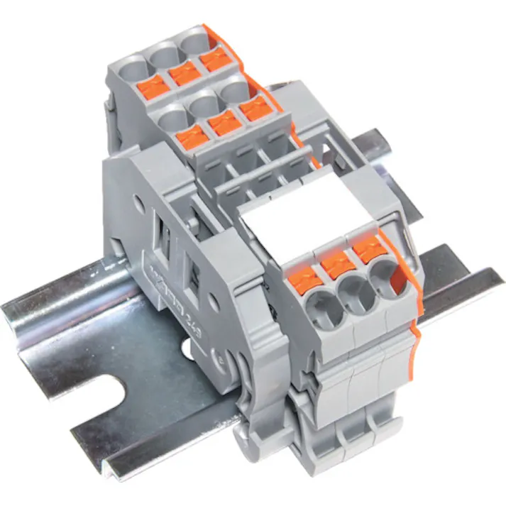 【CAINZ-DASH】トラスコ中山 スプリング式端子台3線式 3極 電線サイズ0.25~2.5 SPTB24A-3-3P【別送品】