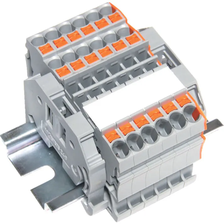 【CAINZ-DASH】トラスコ中山 スプリング式端子台3線式 6極 電線サイズ0.25~2.5 SPTB24A-3-6P【別送品】