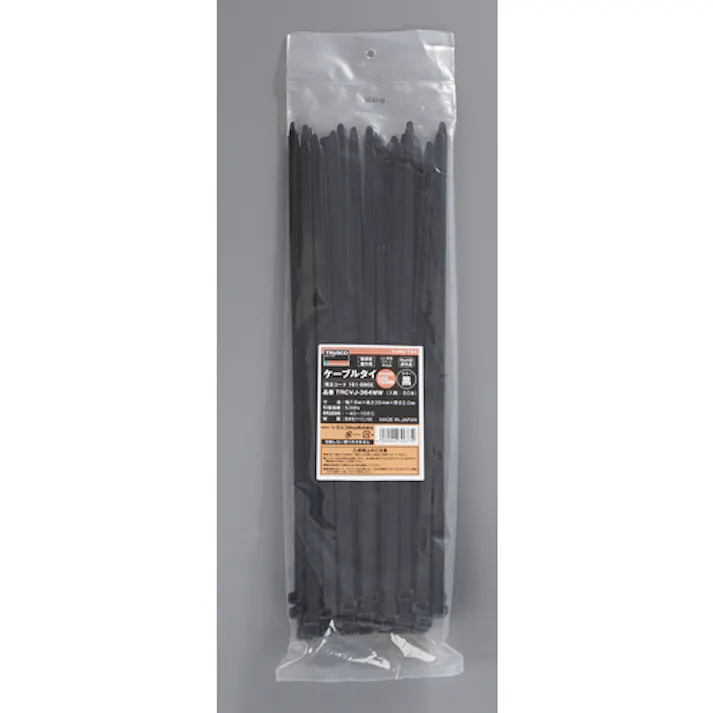 【CAINZ-DASH】トラスコ中山 ケーブルタイ 幅3.5mmX80mm 最大結束Φ15 耐候性 100本入 TRCVJH-80W【別送品】
