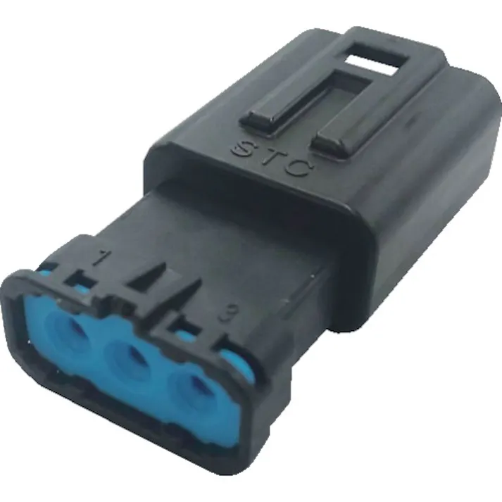 【CAINZ-DASH】トラスコ中山 防水コネクタ ソケットハウジング 3芯 中継用(10個入) 被覆外径φ2.7~3.2 黒 P-CE01A5-03B0-03【別送品】