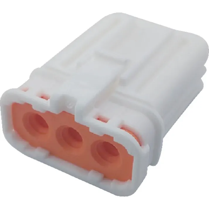 【CAINZ-DASH】トラスコ中山 防水コネクタ ソケットハウジング 3芯 中継・基板用(10個入) 被覆外径φ2.2~2.8 白 P-CE01A6-03N0-02【別送品】