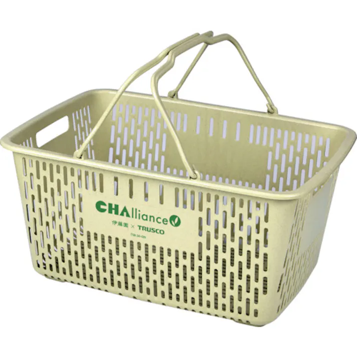 【CAINZ-DASH】トラスコ中山 CHAlliance 茶がら入り 買い物かご 30L TSB-30-GN【別送品】