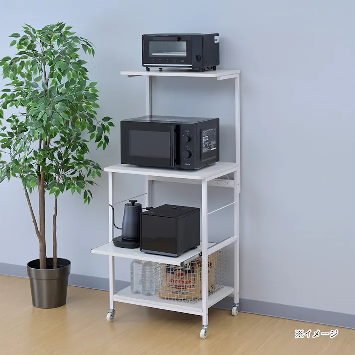 上棚付きレンジラックワイド ホワイト CRW-57T(CWH/SWH)