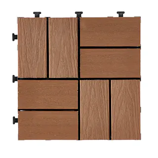 カインズ 人工木ジョイントデッキ 市松張り ブラウン 6枚入