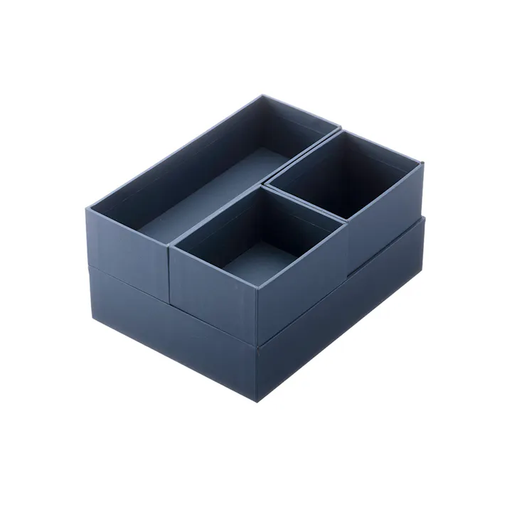 スタッキング小物収納ボックス ネイビー