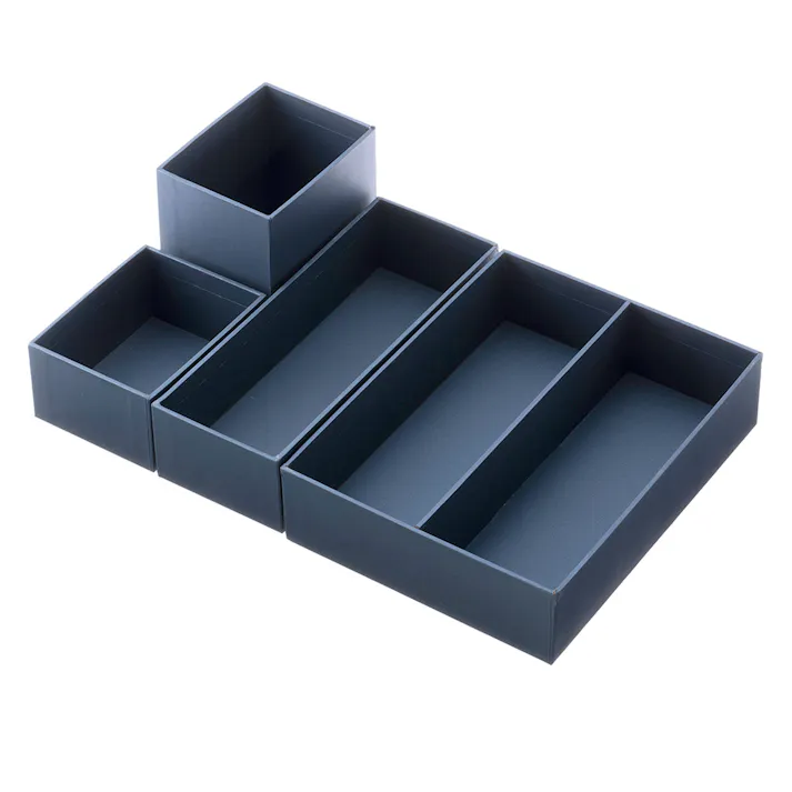 スタッキング小物収納ボックス ネイビー