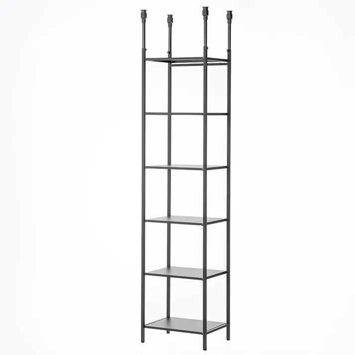 突っ張り アイランドシェルフ ブラック 6段