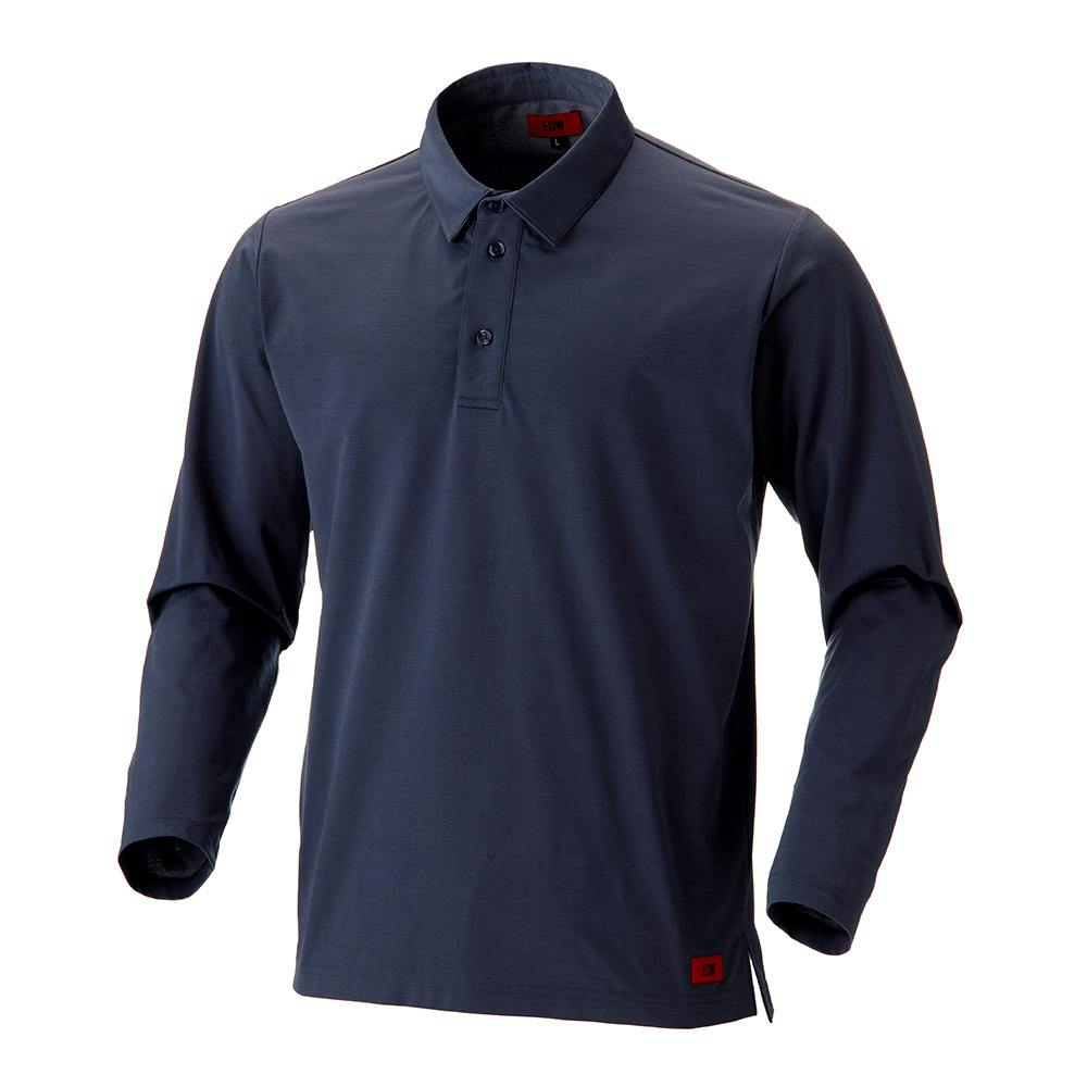 EDW ポロシャツ 長袖 LL ネイビー | 作業着・作業服・安全靴 通販