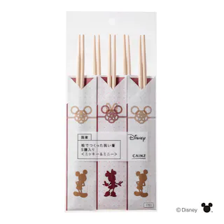 国産桧でつくった祝箸 ミッキーマウス&ミニーマウス