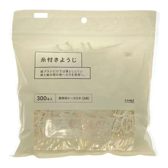 カインズ 糸付きようじ 300本入りパック 白