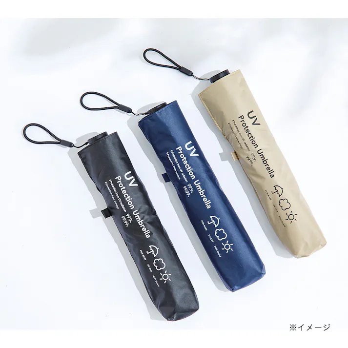 日差しも紫外線も雨も遮れる軽量折傘 50cm ブラック