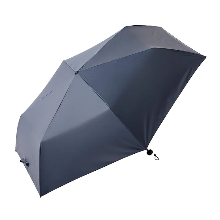 日差しも紫外線も雨も遮れる軽量折傘 60cm ネイビー