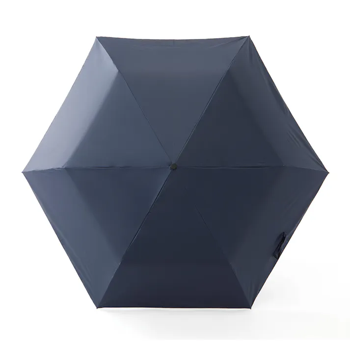 日差しも紫外線も雨も遮れる軽量折傘 60cm ネイビー