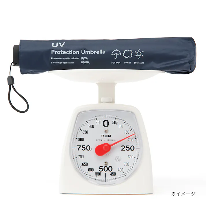 日差しも紫外線も雨も遮れる軽量折傘 60cm ネイビー