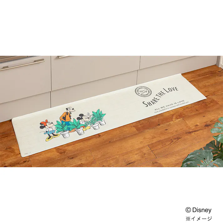 すき間を埋めるキッチンマット L-Fit ミッキー&フレンズ 45×180cm 厚み6mm クッション性 抗菌 燃えにくい 防カビ 拭くだけお手入れ
