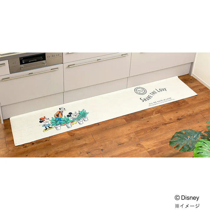 すき間を埋めるキッチンマット L-Fit ミッキー&フレンズ 45×240cm 厚み6mm クッション性 抗菌 燃えにくい 防カビ 拭くだけお手入れ