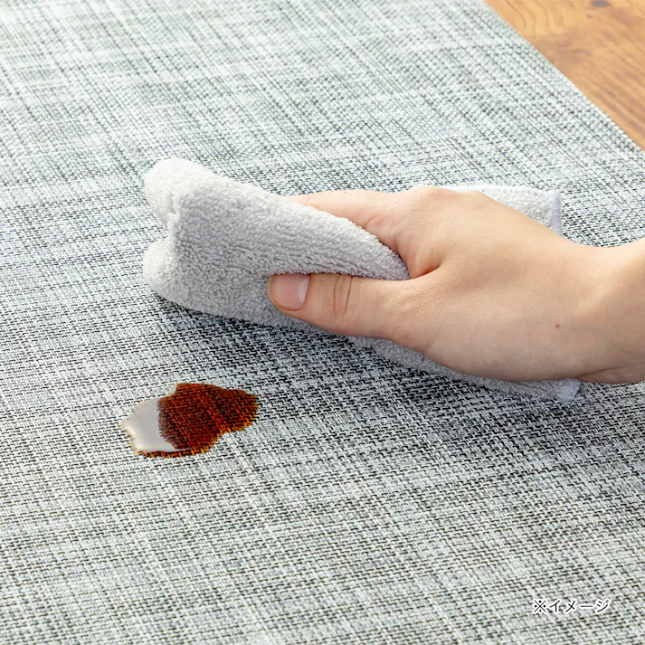 ふけるテキスタイル調キッチンマット グレー 45×120cm 厚み6mm クッション性 抗菌 防カビ 撥水加工
