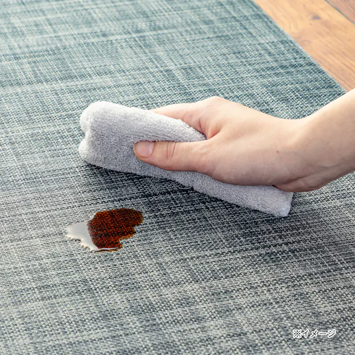 ふけるテキスタイル調キッチンマット ダークグレー 45×180cm 厚み6mm クッション性 抗菌 防カビ 撥水加工