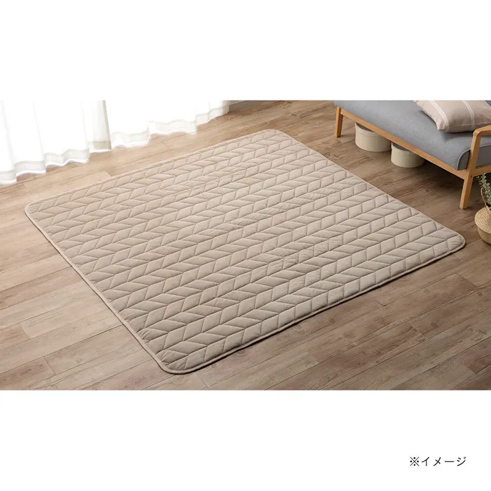 ずれにくい洗えるラグ Pitapa ベージュ 185×185cm