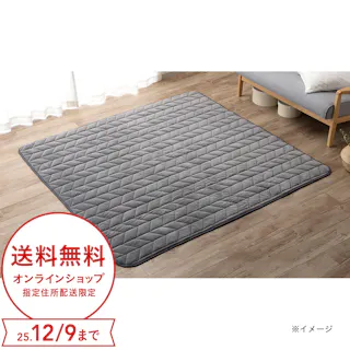 ずれにくい洗えるラグ Pitapa グレー 185×185cm