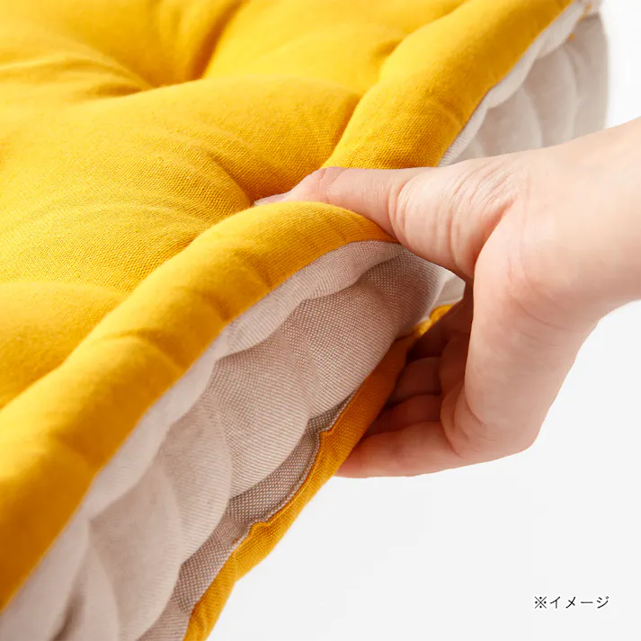 フロアクッション イエロー/ベージュ 40x40cm