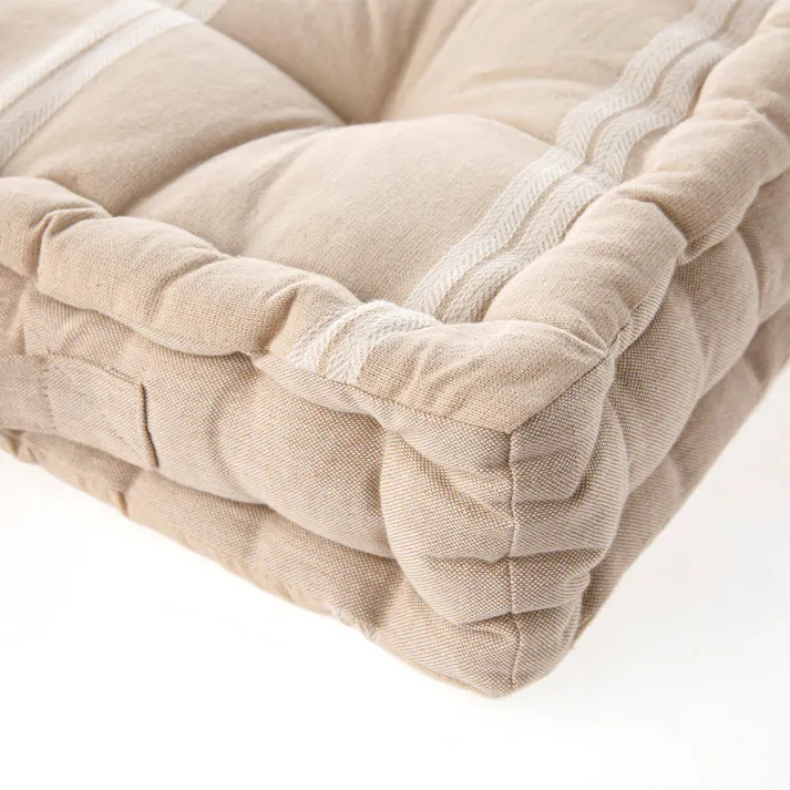 フロアクッション ベージュライン 40x40cm